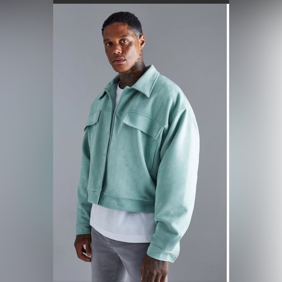 Boohoo Mens Other - BoohooMAN Boxy Suede Harrington Jacket - Size S